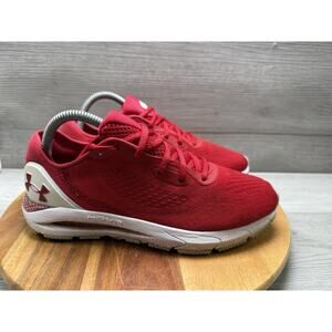 New Womens Red Under Armour Running Shoes Size 8.5 Wisconsin Badgers HOVR.